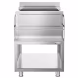 Koktélpult - Rozsdamentes acél - 600x600 mm - 3 jégtároló; Palacktartó