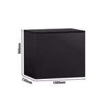 Madrid Cash Desk / Till Counter – 1000 mm - Black Granite Top - Matte Black - 3 Drawers, 3 Shelves