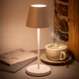 Tafellamp LED - MERLE MICRO - draadloos, oplaadbaar - IP54 - 3-standen dimbaar - Ø110mm - Wit (Whisper White)