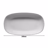 (6 ks) Talíř mělký - oválný - porcelán - 240×110 mm - bílá