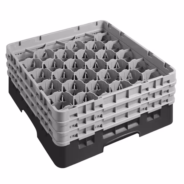 CAMBRO | CAMRACK® - Lasipesukori 1/1 - 30 lokeroa - 3 jatko-osalla - 500x500mm - Musta