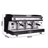 WEGA | Pegaso Plus - Siebträgermaschine - 3 Gruppig - 5,3 kW - mit Milchaufschäumern & Heißwasser - Schwarz