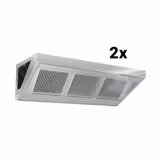 Commercial Wall-Mounted Extraction Canopy - 2800mm - with Baffle Filters & LED Lighting