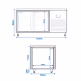 Table réfrigérée de boulangerie Premium PLUS - 1618x800 mm - avec portes des deux côtés