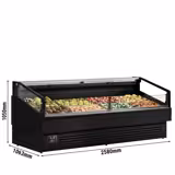 Koeleiland - 2580x1063mm - 340 liter - Zwart