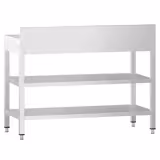 Nerezový pracovní stůl PREMIUM - 1000x800 mm - se spodní policí, zadní lištou a mezipolicí 