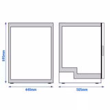 Minibar - 440 mm - 62 litri - cu 1 ușă din sticlă & ușă reversibilă - negru