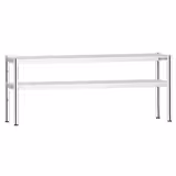 Stainless Steel double Overshelf  - 2000x370mm - height-adjustable