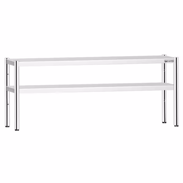 RVS etagère - dubbel - 2000x370mm - in hoogte verstelbaar
