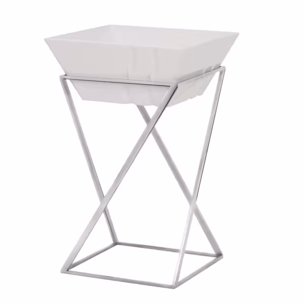 Etagere / Buffet Stand - square - Height: 475mm - incl. 1 Melamine bowl - Chrome