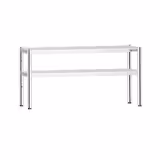Étagère d’adossement en inox – 2 niveaux – 1600×370 mm – hauteur réglable