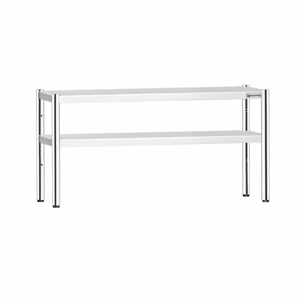 RVS etagère - dubbel - 1600x370mm - in hoogte verstelbaar