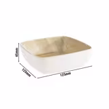 (6 قطع) سلطانية FRIDA - ميلامين - 0,37 l - مربّع - 125x125x45 mm - قابلة للتكديس - آمن لغسالة الصحون - أبيض/بيج