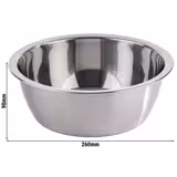 (6 pz) Ciotola - Acciaio inox - 3L - 260x260x90mm