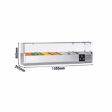 Vitrina refrigerada PREMIUM - 1,5 m x 0,4 m - para 6 contenedores GN 1/3