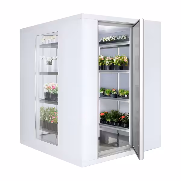 Cámara de refrigeración - 1,5 x 1,2 m - altura: 2,01 m - 2,6 m³ - con 2 puertas de vidrio / Célula refrigerada