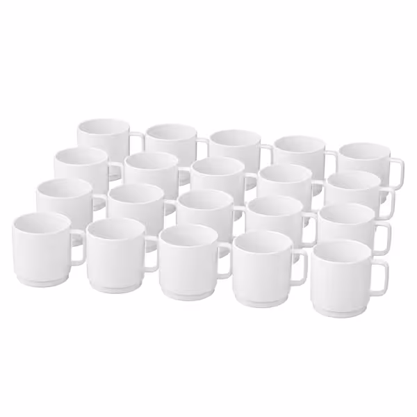 (50 pièces) Tasse en Polycarbonate - Blanche - 200 ml - Incassable