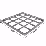 Rack Extender - for glass rack (500x500mm) - 500x500mm - 16 compartments - Grey - compatible with GKU16N