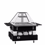 Salatbar Kaltbuffet DUBLIN - 1700mm - mit schrägem Glasaufsatz - für 4x GN 1/1 - Schwarz