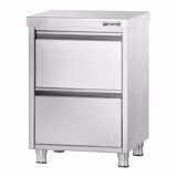 Cassettiera PREMIUM - in acciaio inox AISI 304 - con 2 cassetti - 500x700mm