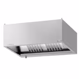Cappa cubica professionale con motore - 1200mm - con regolatore di velocità, filtri a labirinto e luci LED ad incasso