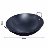 Wokpan - plaatstaal - Ø 450mm - hoogte: 145mm - geschikt voor alle warmtebronnen (incl. inductie)