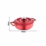 Padella - mini - 1 manico - Alluminio pressofuso - per induzione - Ø 140mm - Altezza: 48mm - Antiaderente - con coperchio in alluminio pressofuso - Rosso