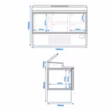 Saladette - 1460x700mm - 1-deurs & 4 lades - voor 8x GN 1/4