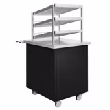 Carrello per bicchieri- e tazze DANZIG - 700 mm - con scorrivassoio - nero