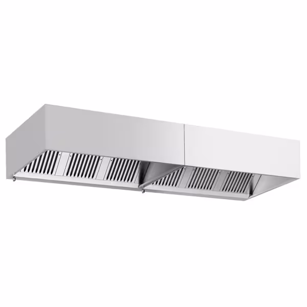 Commercial Wall-Mounted Extractor Hood – 3200mm – with Baffle Filters & Lighting