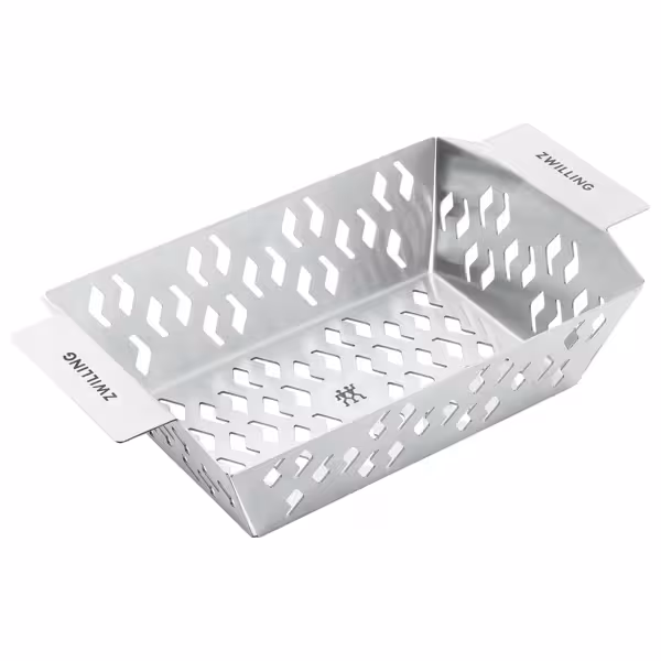 ZWILLING | BBQ Grill Basket S without Handle – Silver, Direct‑Flame Safe, Easy‑Clean, Robust