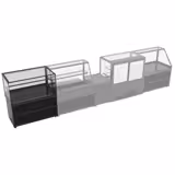Patisserie Counter TORONTO - 1500x800mm - double glazing - granite worktop - black front - with 2 shelves