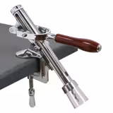 FUCHS | Wine bottle uncorking device with table attachment - chrome-plated