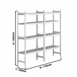 Rayonnage modulaire en aluminium - 1786x360mm - Capacité de charge:600kg
