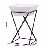 Support buffet - Acier inoxydable | Mélamine - Noir - Hauteur:475mm - incl. 1 Coupelle en mélamine