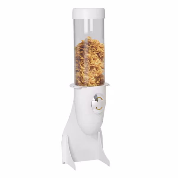 Graandispenser - Ø115mm - wit - met draaisysteem - 3,6 liter - RVS standaard