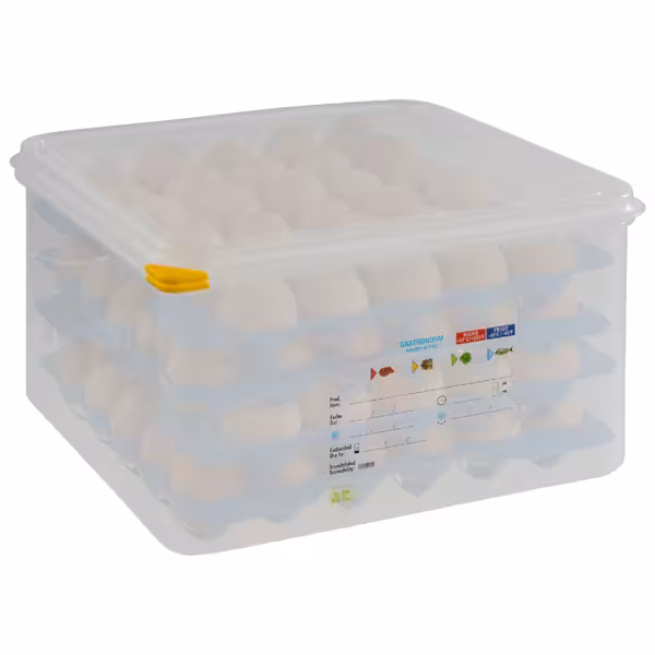 (6 pcs) Egg Storage Tray - with lid - GN 2/3 - incl. 4 layers for 30 eggs each - Height: 200mm