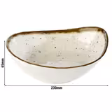 (6 Stück) Schale - STONE ART - Melamin - 0,6 Liter - oval - 230x190mm - Weiß/Braun