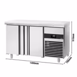 Stół mroźniczy PREMIUM - 1400x700mm - 281L - z 2 drzwiami - na rynek PL - w tym deska do krojenia Biały