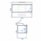 میز یخچالی آماده سازی کوچک - 1460*700 میلی 8xGN1/4 متر - سه درب - ویترین استیل