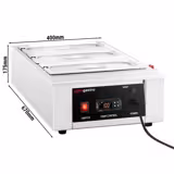 Chokladsmältare - 3 x GN 1/3 - 1,5 kW - inkl. 3 lock och 3 GN 1/3 kantiner - upp till 100 °C