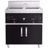 Cuiseur à pâtes électrique avec robinet – 2 × 26 L – 12 kW – incl. soubassement avec 2 portes