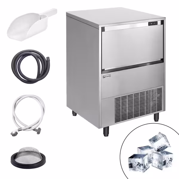 Kostkarka do lodu - kostka - 99kg/24h - chłodzona powietrzem - z zasobnikiem na lód