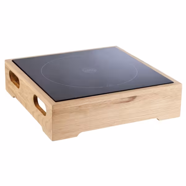 Inductiestation - VALO - 2-delig - 385x385mm - bestaat uit inductiekookplaat 2 kW & Houten frame