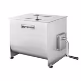 Commercial Manual Meat Mixer – 40 L - 35 kg - Double Mixer - Stainless Steel Lid - Detachable Crank - Rubber Feet