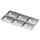 (6 pieces) – Stainless Steel Gastronorm Pan GN 2/1 – Height 150 mm