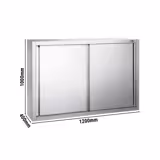 Armadio pensile in acciaio inox PREMIUM - 1200x400mm - con porte scorrevoli - 1000mm di altezza