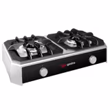 Fornello a gas professionale - 790x465x215mm - 7,0 kW - 2 fuochi - da banco
