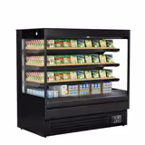 Vitrine murale réfrigérée - Libre-service - 1500mm - 493L - avec 3 étagères - arrière fermé - Noir