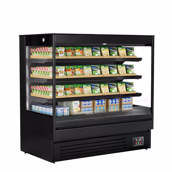 Murale Refrigerato Professionale - 1500mm - 493l - +1°/+7°C - con 3 ripiani - Nero